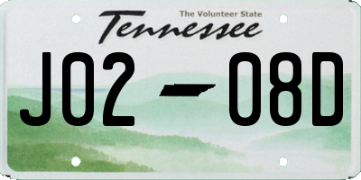 TN license plate J0208D