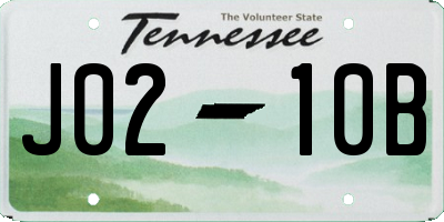 TN license plate J0210B