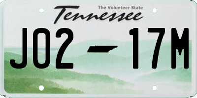 TN license plate J0217M