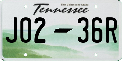 TN license plate J0236R