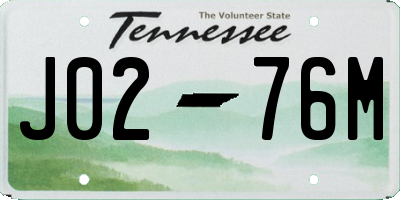 TN license plate J0276M