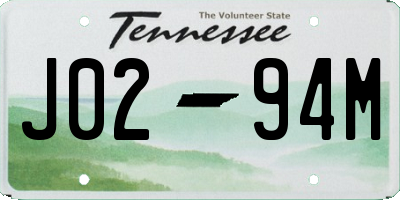 TN license plate J0294M