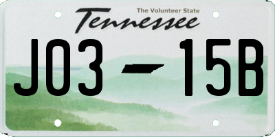 TN license plate J0315B
