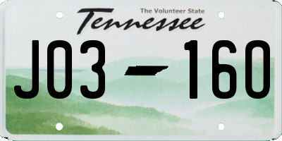 TN license plate J0316O