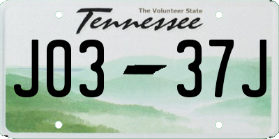 TN license plate J0337J