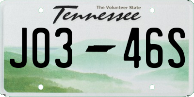 TN license plate J0346S