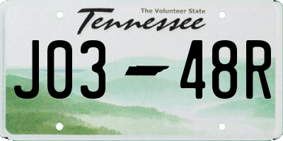 TN license plate J0348R