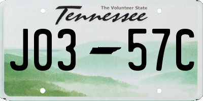 TN license plate J0357C