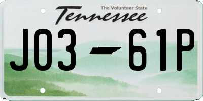 TN license plate J0361P