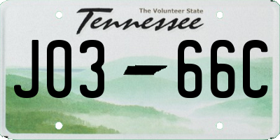 TN license plate J0366C