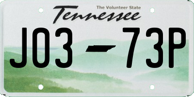 TN license plate J0373P