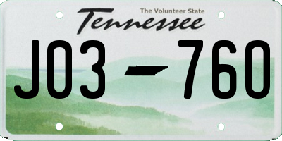 TN license plate J0376O