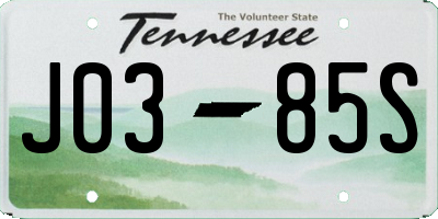TN license plate J0385S