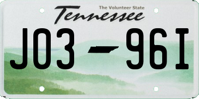 TN license plate J0396I
