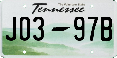 TN license plate J0397B