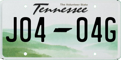 TN license plate J0404G