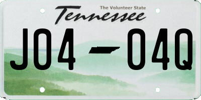 TN license plate J0404Q