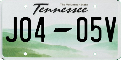 TN license plate J0405V