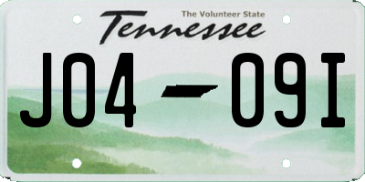 TN license plate J0409I
