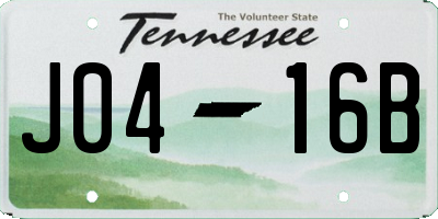 TN license plate J0416B