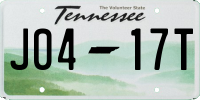 TN license plate J0417T