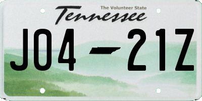 TN license plate J0421Z
