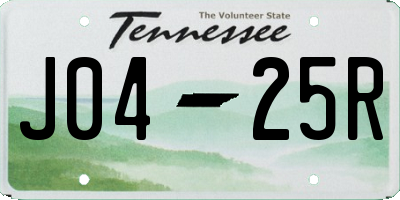 TN license plate J0425R