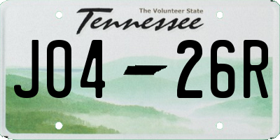 TN license plate J0426R