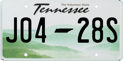 TN license plate J0428S