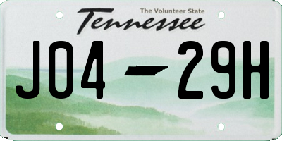TN license plate J0429H