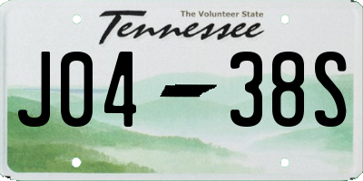 TN license plate J0438S