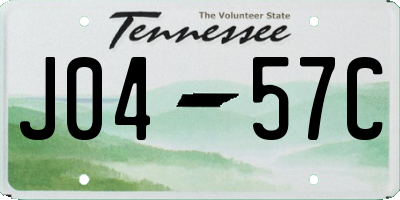 TN license plate J0457C