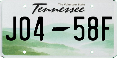 TN license plate J0458F