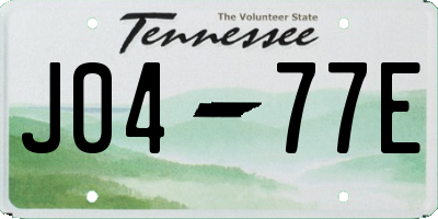 TN license plate J0477E