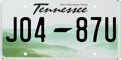 TN license plate J0487U
