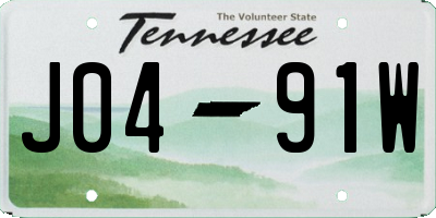 TN license plate J0491W