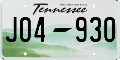 TN license plate J0493O