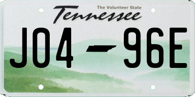 TN license plate J0496E