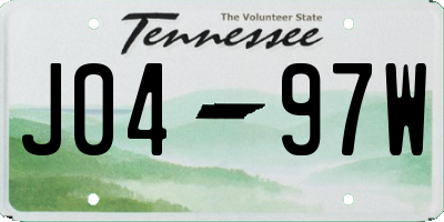 TN license plate J0497W