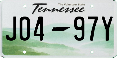 TN license plate J0497Y