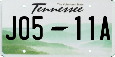 TN license plate J0511A