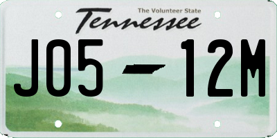 TN license plate J0512M