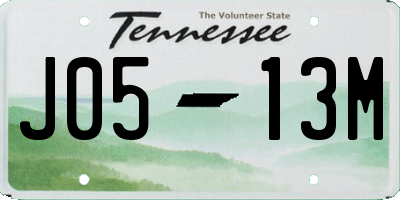 TN license plate J0513M