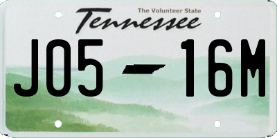 TN license plate J0516M