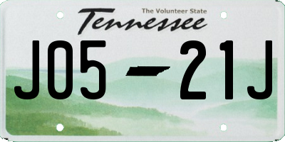 TN license plate J0521J
