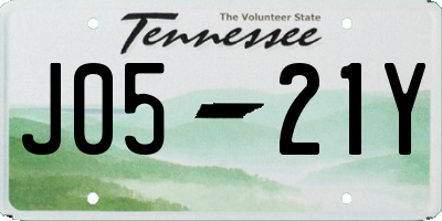 TN license plate J0521Y