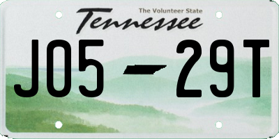 TN license plate J0529T