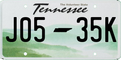 TN license plate J0535K