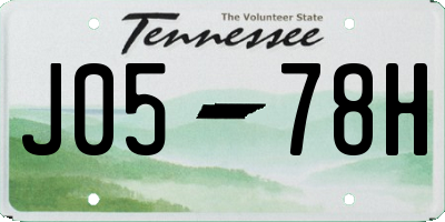TN license plate J0578H