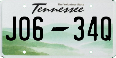 TN license plate J0634Q